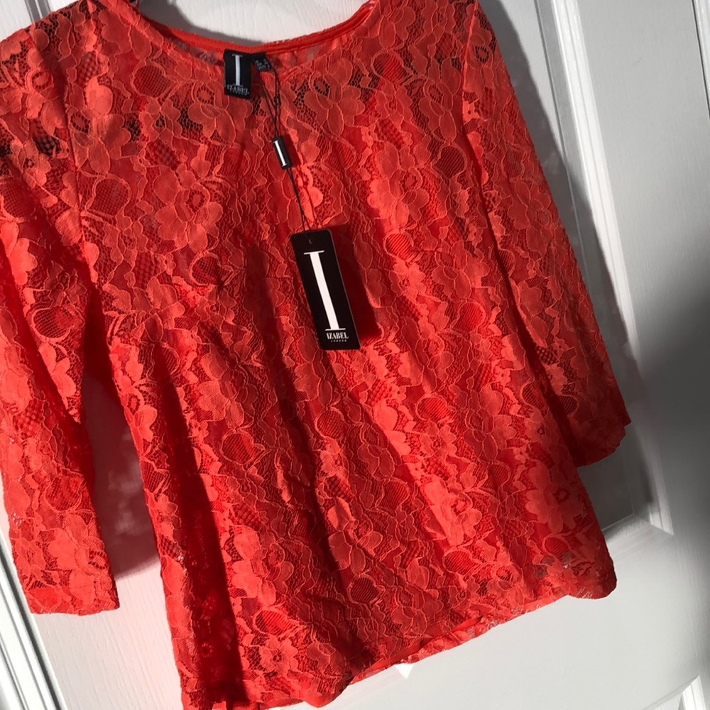 Izabel London coral floral top size 12